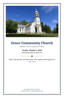 A church bulletin template