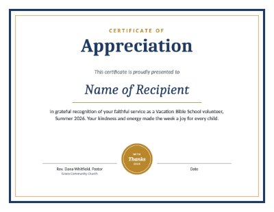 An award certificate template