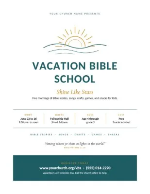The Vacation Bible School template