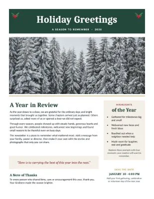 The Holiday Newsletter template