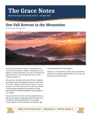 A newsletter template